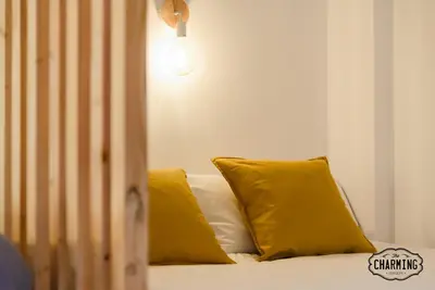 Cama o camas de una habitación en Puerta de Toledo - Alojamiento para 4 personas