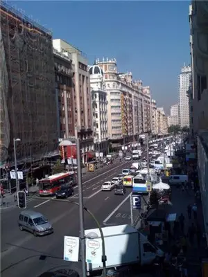 Vista general de Madrid o vista desde el hostal o pensión