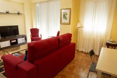 Una televisión o centro de entretenimiento en Apartamentos Duque Ventas