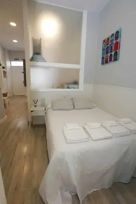 Cama o camas de una habitación en La casita de Valvanera