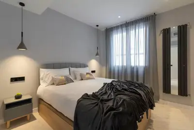 Cama o camas de una habitación en Central Gran Via