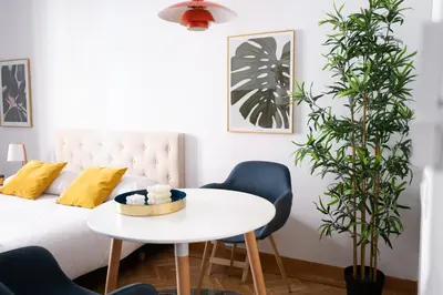 Zona de estar de Charming Vintage Studio in trendy Chueca
