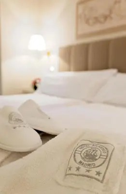 Cama o camas de una habitación en Hotel Atlántico