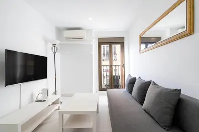 Una televisión o centro de entretenimiento en Flamenco Style Apartment PALACIO REAL, La Latina