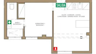 Plano de Cozy Apartment-1BED 1BATH- Barrio Salamanca