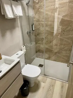 Un baño de Hostal Fernández Atocha