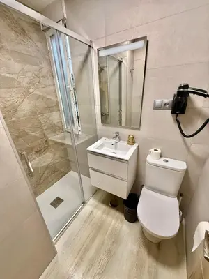 Un baño de Hostal Fernández Atocha