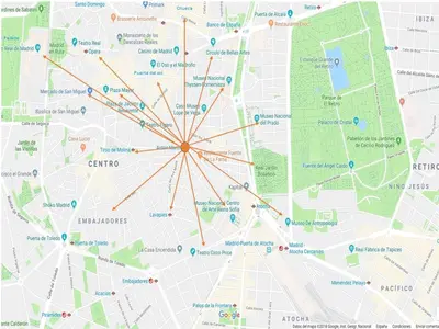 Plano de Exclusive quietness in the heart of Madrid with Public Parking, Breakfast, 2 bathrooms