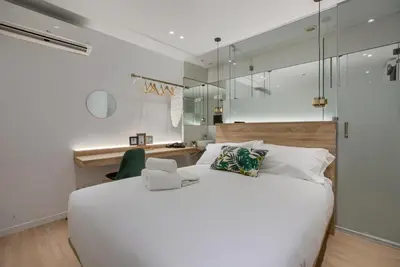 Cama o camas de una habitación en The Match Madrid