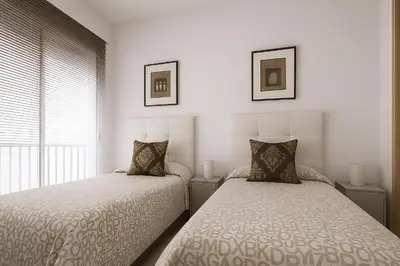 Cama o camas de una habitación en Nice 2 bedrooms Madrid downtown