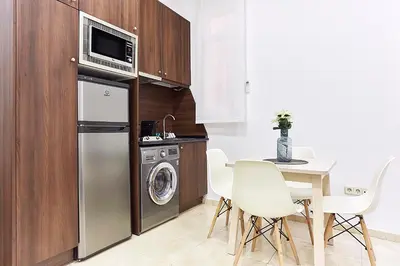 Una cocina o zona de cocina en LEEWAYS APARTMENT IX in GRAN VÍA