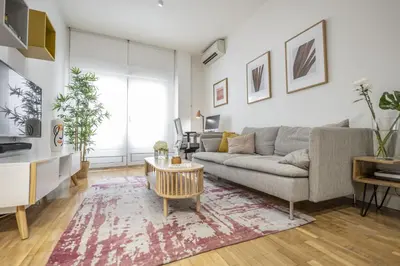 Zona de estar de Quiet 1BR apartment in Chueca