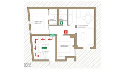Plano de Sophisticated brand new flat in historic district