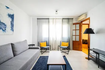 Zona de estar de MODERN AND BRIGHT APARTMENT Plaza Elíptica -MAGIN