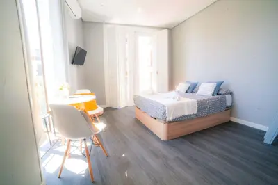 Cama o camas de una habitación en Apartments Madrid Plaza Mayor-Tintoreros
