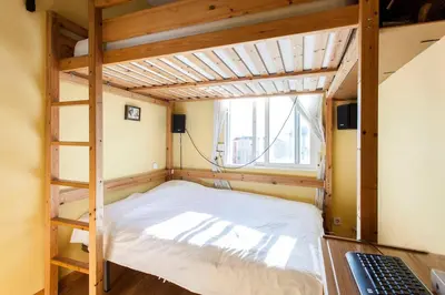 Cama o camas de una habitación en Charming Apartment Madrid 50m² +AC
