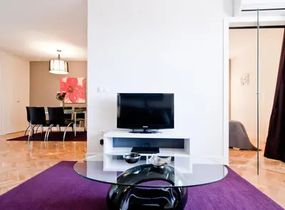 Una televisión o centro de entretenimiento en Spacious Apartment in Argüelles, Madrid