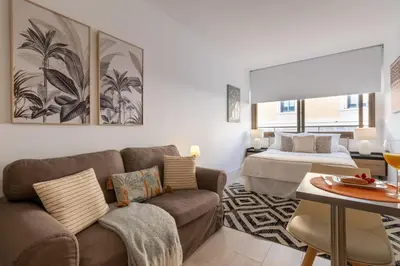 Zona de estar de Cozy Elegant Studio in Villanueva Madrid