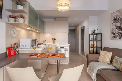 Zona de estar de Cozy Elegant Studio in Villanueva Madrid