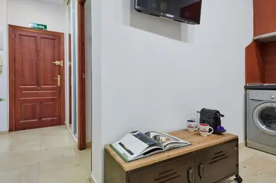 Una televisión o centro de entretenimiento en LEEWAYS APARTMENT in GRAN VÍA XIV