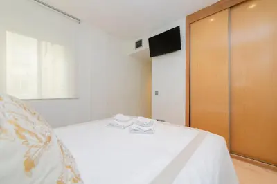 Cama o camas de una habitación en Deslumbrante Apto Barrio de Las Letras by Batuecas