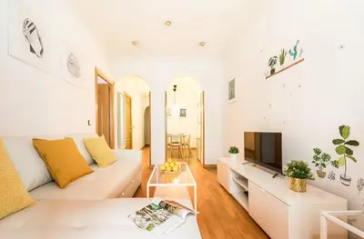 Una televisión o centro de entretenimiento en Apartamento en Malasaña