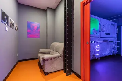 Zona de estar de Art Seven Hostel Capsules