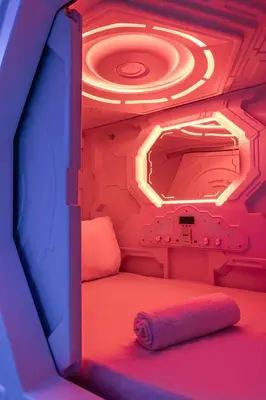 Cama o camas de una habitación en Art Seven Hostel Capsules