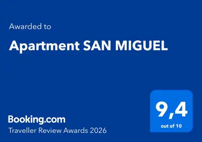 Certificado, premio, señal o documento que está expuesto en Apartment SAN MIGUEL