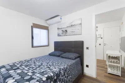 Cama o camas de una habitación en Pop Girl CALLAO 5 WIFI FREE Temporada RENTAL Workers y Est