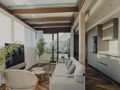 Zona de estar de Madrid 1915 Private Suites