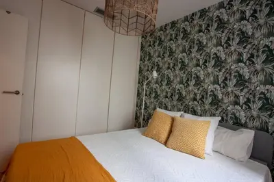 Cama o camas de una habitación en Heima Gran Vía C