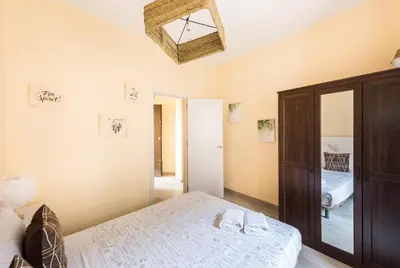 Cama o camas de una habitación en La Casa de Miguel Servet