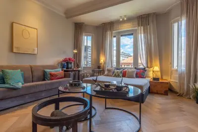 Zona de estar de Spacious 3-Bed Apartment in Salamanca Madrid
