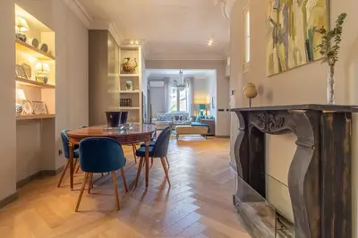 Zona de estar de Spacious 3-Bed Apartment in Salamanca Madrid