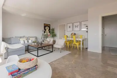 Zona de estar de Bright W Stunning views Colon-Madrid city centre