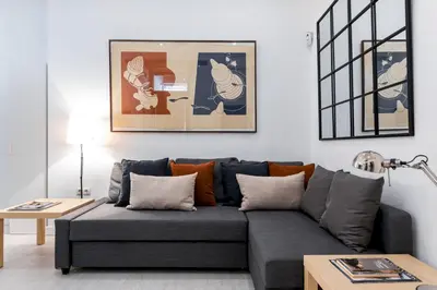 Zona de estar de New Stylish - 1BD 1BTH - La Latina