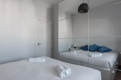 Cama o camas de una habitación en Bright WTerrace - 2BD 2BTH - Atocha