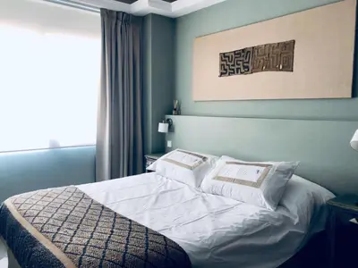 Cama o camas de una habitación en Recoletos Estudio en la mejor zona de Madrid