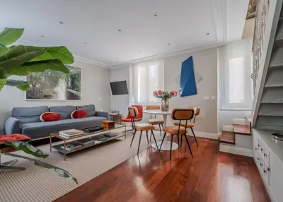 Zona de estar de Stylish Duplex with parking - 2BD 2BTH - Almagro