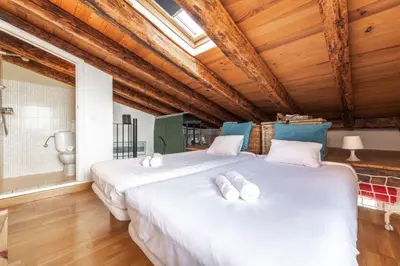 Cama o camas de una habitación en Duplex Terrace- 2BED 2BATH- CHUECA