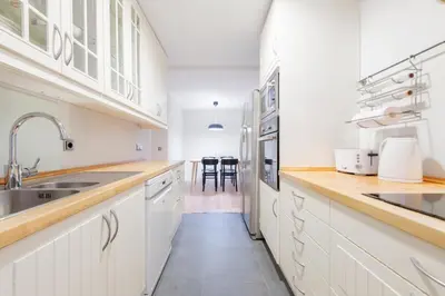 Una cocina o zona de cocina en Bright Luxury W Parking - Madrid