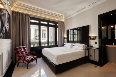 Cama o camas de una habitación en Luxury Penthouse WTerrace - 5BD 5BTH - Gran vía