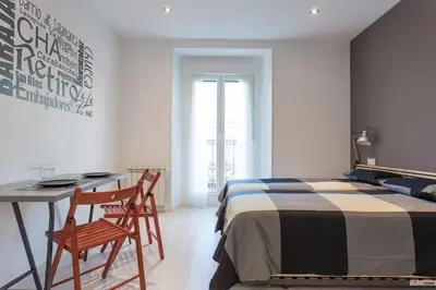 Cama o camas de una habitación en ººMZ Atocha Station Studio ºº