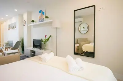 Cama o camas de una habitación en Centric and cozy - studio in Chueca
