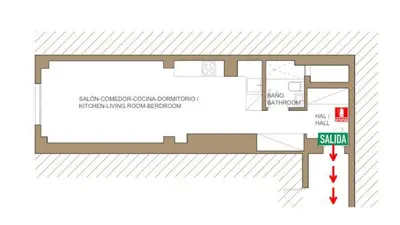 Plano de Centric and cozy - studio in Chueca