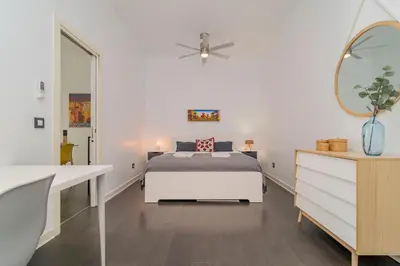 Cama o camas de una habitación en Stylish Apartment in the Center of Madrid