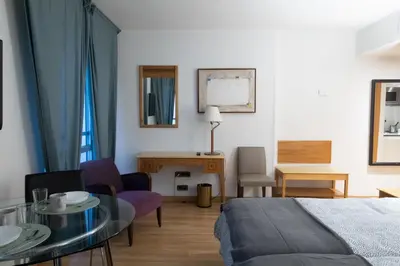Zona de estar de Estudio para dos en pleno centro de Madrid
