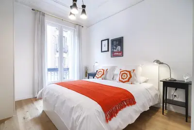 Cama o camas de una habitación en Apartamento Barcelo en Madrid