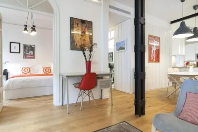 Cama o camas de una habitación en Apartamento Barcelo en Madrid
